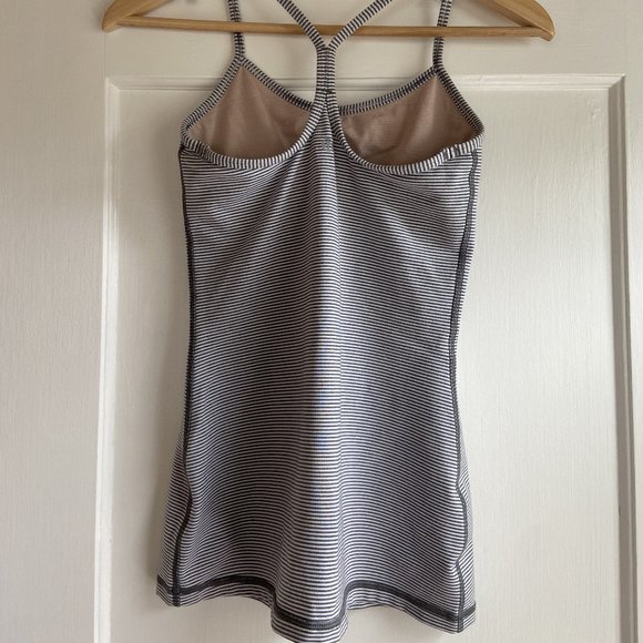 lululemon Yoga Top, Grey/White Stripe, XS/S - Picture 2 of 3